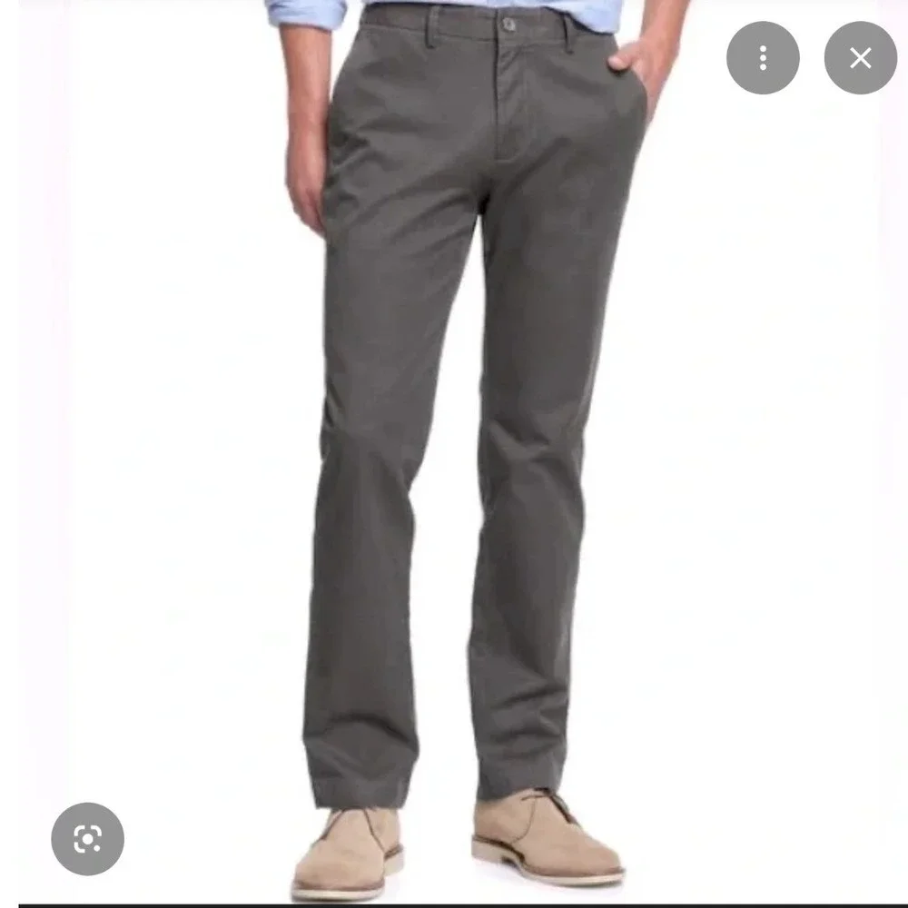 Banana Republic Men's Emerson Chino Pants Dark Gray‎ Straight Cotton- 31/30